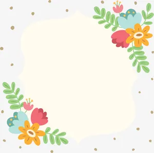 彩色花朵春天边框免抠