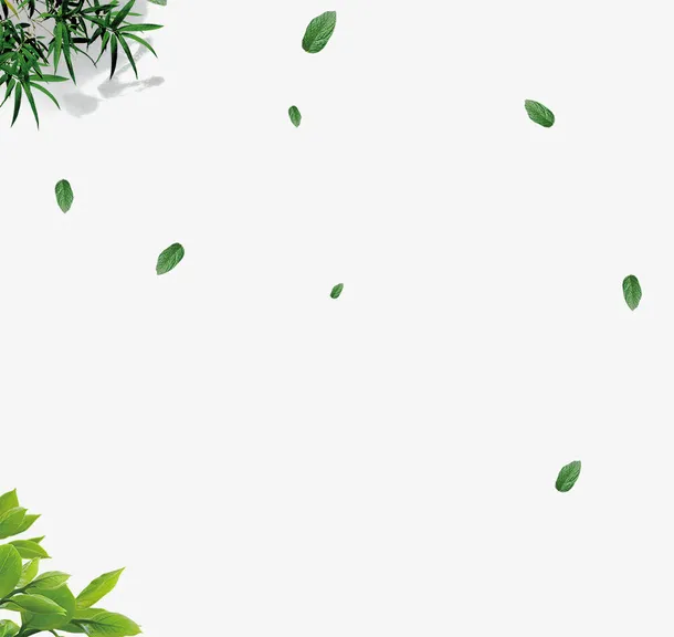 绿色树枝落叶免抠