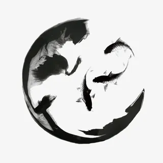 古风水墨圆圈免抠