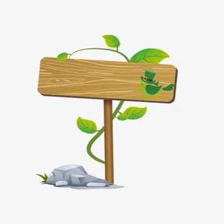 手绘绿藤环绕免抠