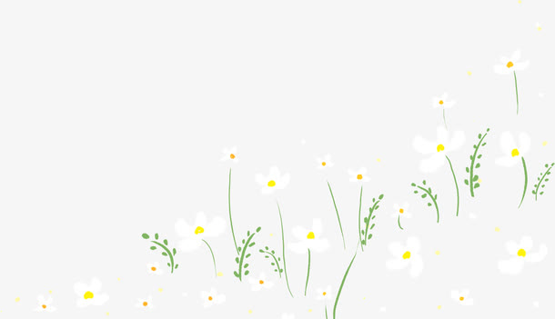手绘春天黄色小花免抠
