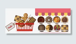 曲奇饼干矢量图免抠