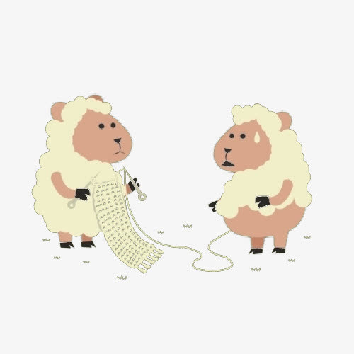 小绵羊织毛衣免抠