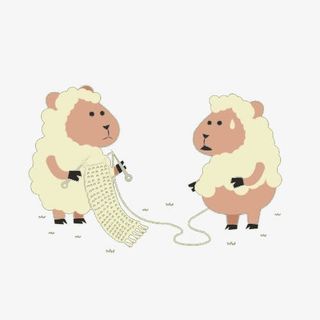 小绵羊织毛衣免抠