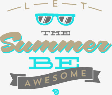 暑期 暑假 summer 夏日  艺术字免抠