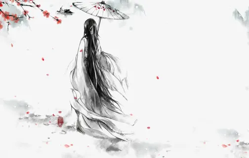 古风红梅人物背影免抠素材免抠 古风红梅人物背影免抠素材免抠