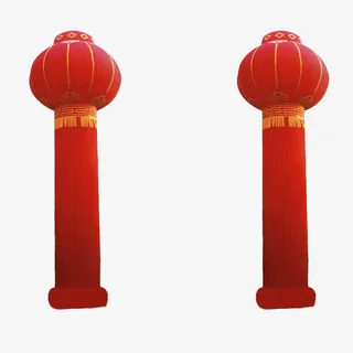 灯笼彩虹柱免抠