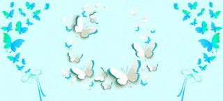 花瓣婚礼梦幻蓝色banner背景高清