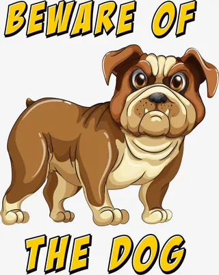 矢量手绘卡通斗牛犬免抠