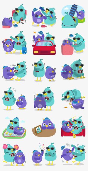 两只小鸟卡通形象免抠