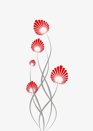 精致海棠花墙贴免抠