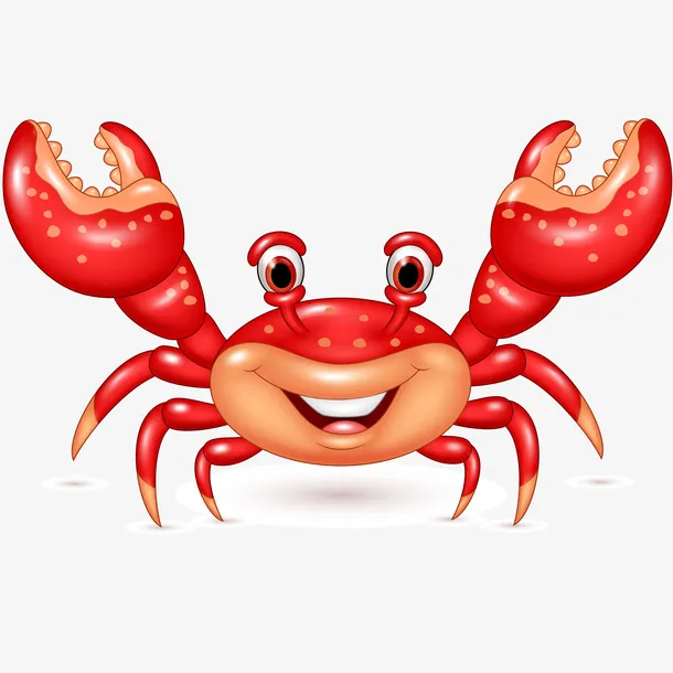 可爱卡通螃蟹插画可爱卡通螃蟹插免抠