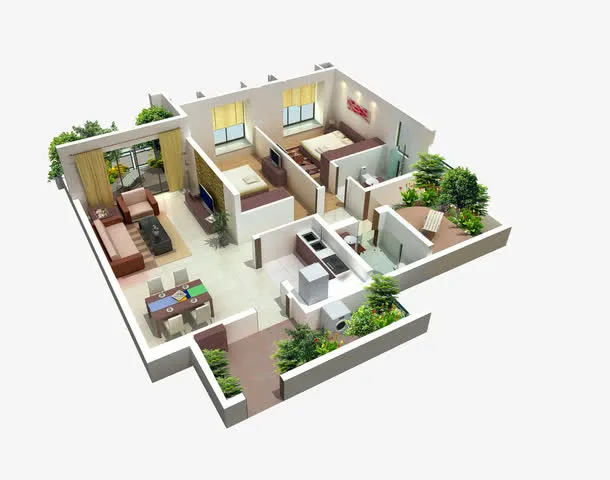 3D立体户型样式免抠