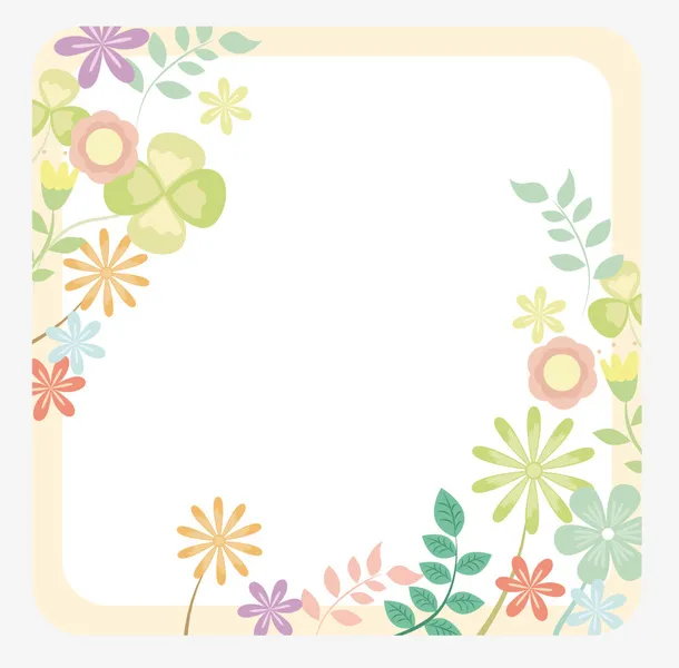 春暖花开花朵装饰边框免抠