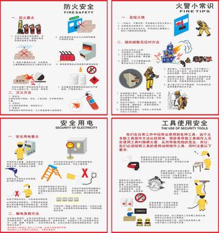 企业防火安全展板素材免费下载免抠