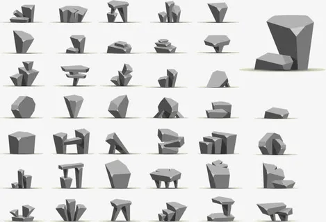 景观石头设计矢量素材,免抠