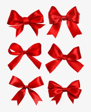 拉花红丝带免抠