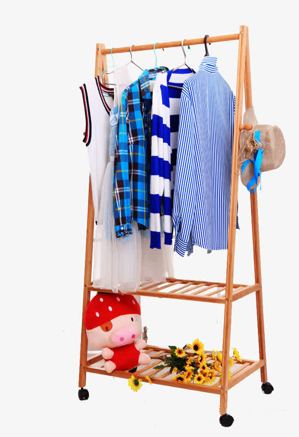 实木衣帽架免抠素材免抠