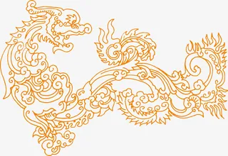 中国龙水墨素材免抠