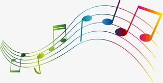 五线谱彩色乐谱音乐免抠