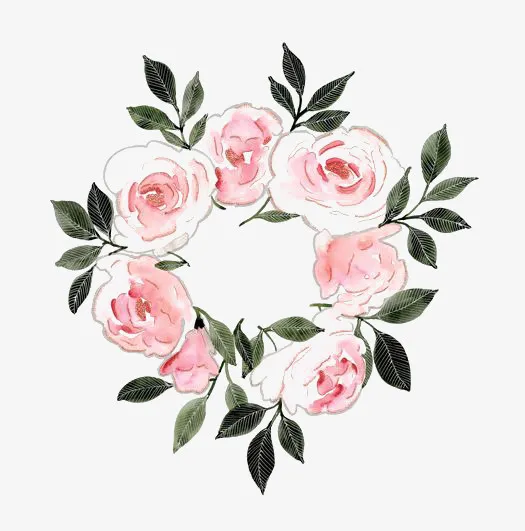 水墨花朵装饰免抠