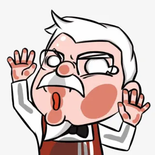 卡通肯德基标志老爷爷贴玻璃免抠