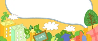 卡通学生教育背景高清