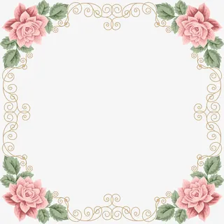 粉色清新树藤框架免抠