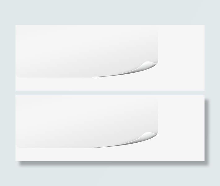 白色简约翻页纸张免抠