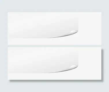 白色简约翻页纸张免抠