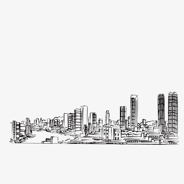 线描城市免抠