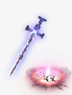 紫色游戏光效武器免抠