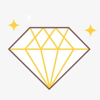 灰色手绘线稿钻石元素免抠