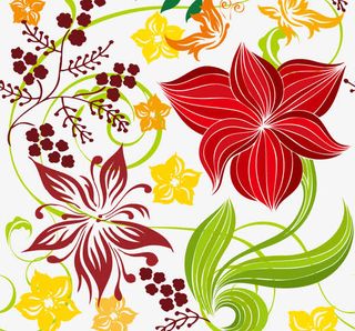 手绘花纹底纹免抠