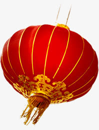 红色中国新年灯笼装饰免抠