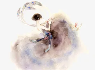 唯美手绘人物插画免抠