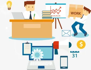 卡通商务人物矢量素材免抠