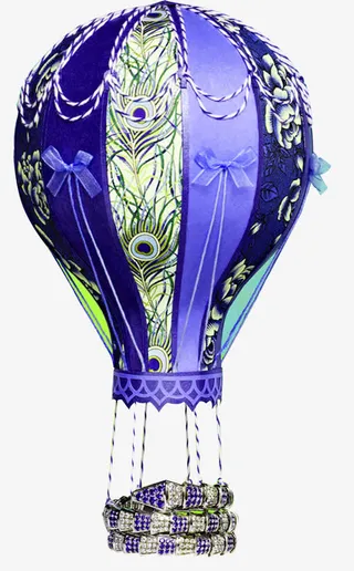 紫色热气球免抠