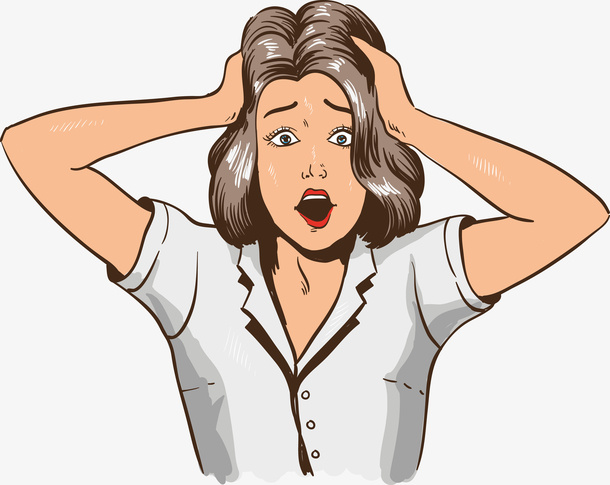 惊讶的女孩免抠