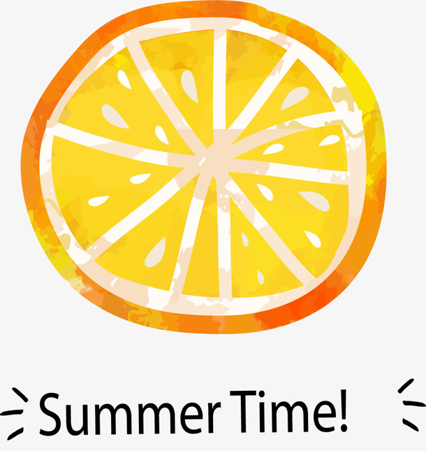 夏季时光手绘橙子免抠