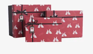 红色礼物包装盒素材免抠