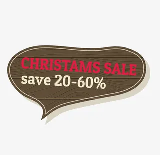 折扣标签 圣诞快乐 促销标签免抠