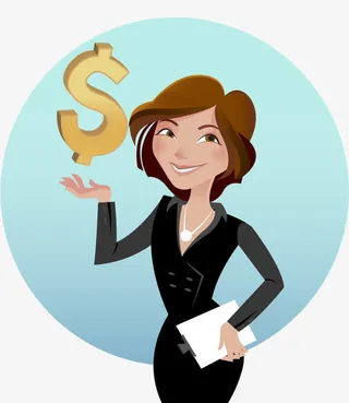 女士货币商务标签元素免抠