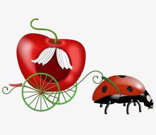 七星瓢虫和苹果车子免抠