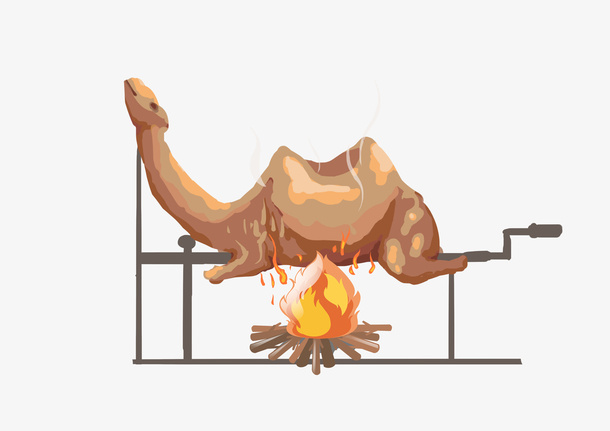 卡通中东美食烤骆驼免抠