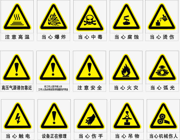 安全标志矢量素材免抠