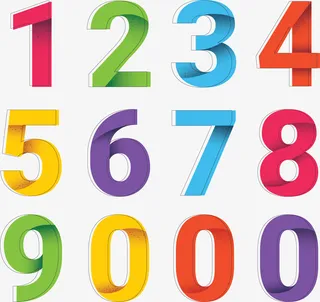 彩色折纸效果数字免抠