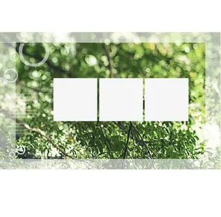 夏天绿树照片相册底板元素免抠