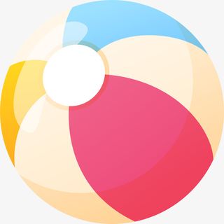彩色立体沙滩排球免抠