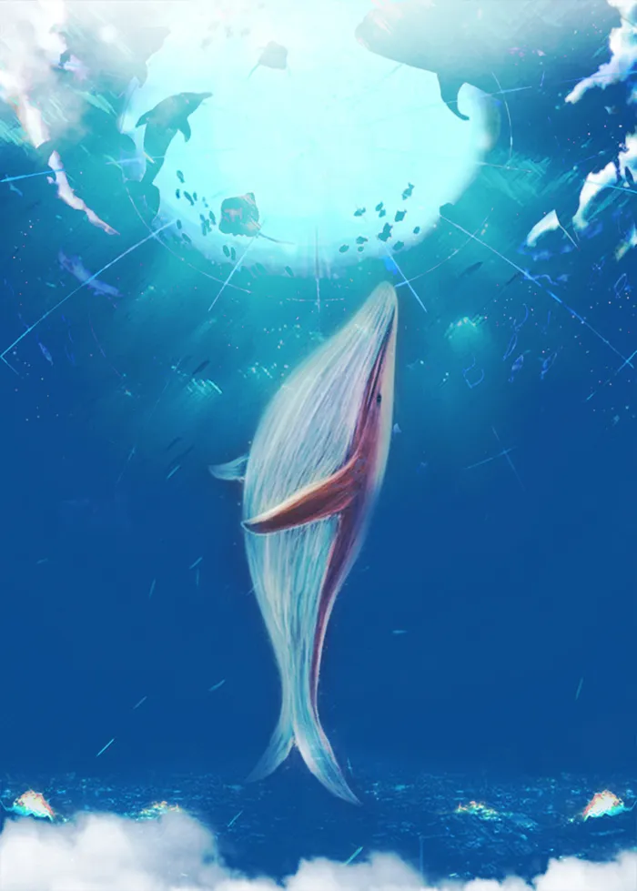 蓝色海洋背景图高清